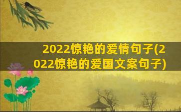 2022惊艳的爱情句子(2022惊艳的爱国文案句子)